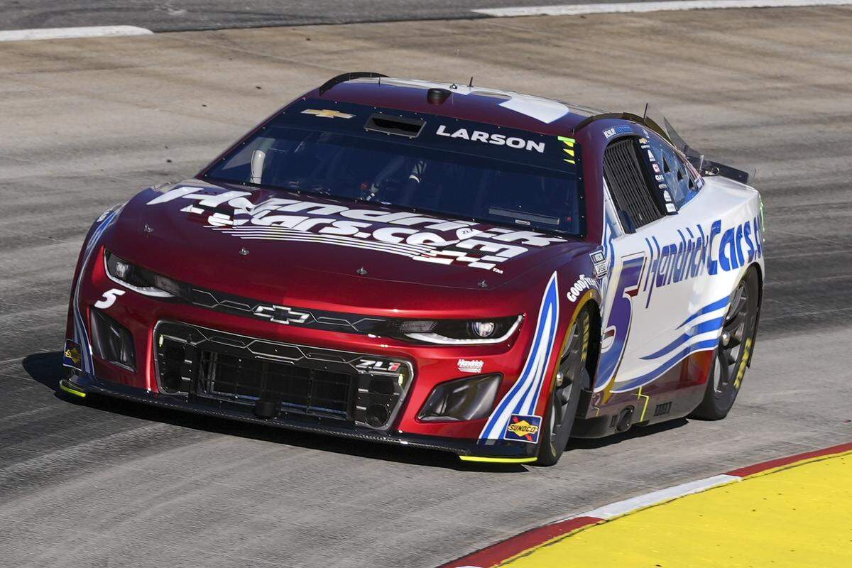 Apr 6, 2024; Martinsville, Virginia, USA; NASCAR Cup Series driver Kyle Larson (5) during qualifying at Martinsville Speedway.