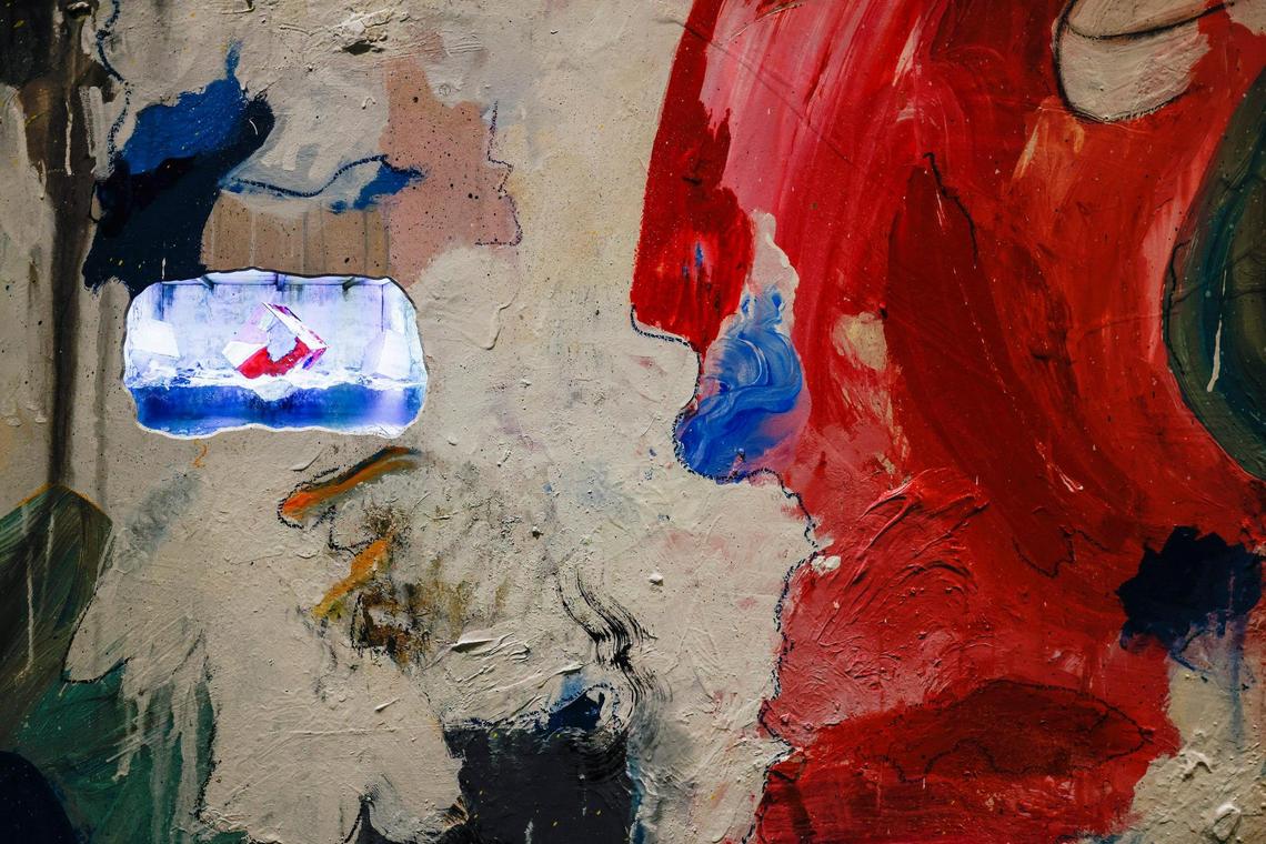 Digital art from ThankYouX is one of the first creators of “Phigital”— physical combined with digital — art. This abstract painting at the Warhol exhibit comes with a little embedded screen featuring digital artwork.