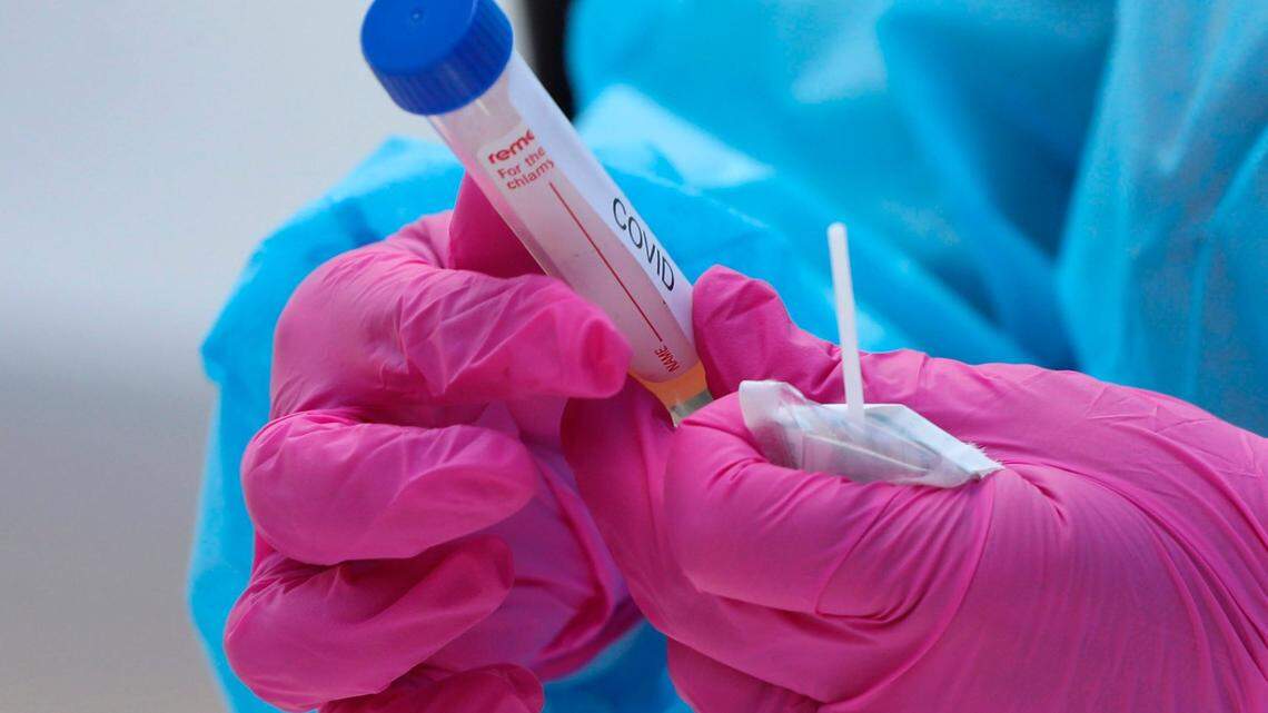 A COVID-19 test is prepared at Advance Community Health’s mobile pop-up testing site at Abundant Life Cathedral in Raleigh, N.C., Thursday, June 25, 2020. Tests were free and subjects will get their results within 48 hours.