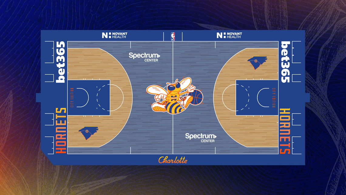 Charlotte Hornets 2025-26 City Edition court.