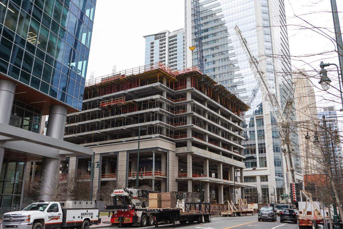 Construction in the 600 block of South Tryon Street has disturbed residents in nearby residential towers.