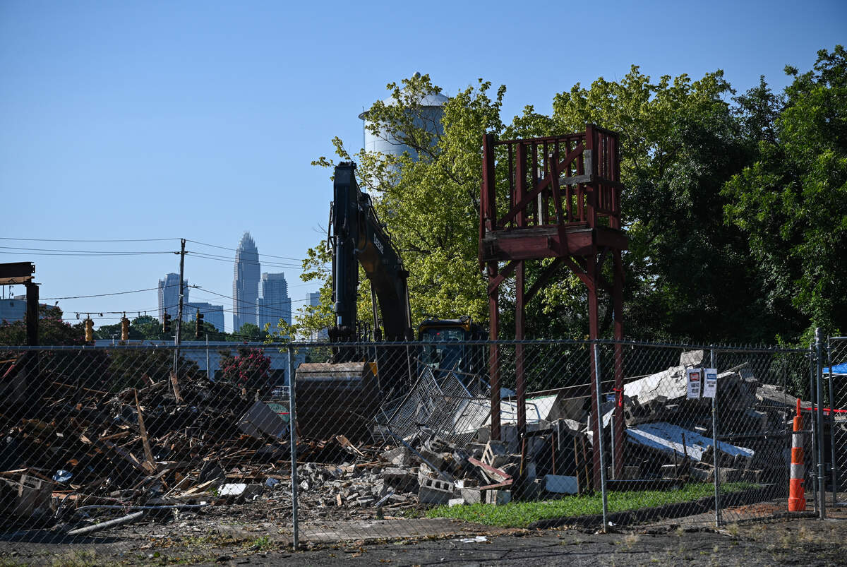 The Excelsior Club on Beatties Ford Road stands in ruins as demoliton nears completion in Charlotte on Thursday, July 16, 2026.