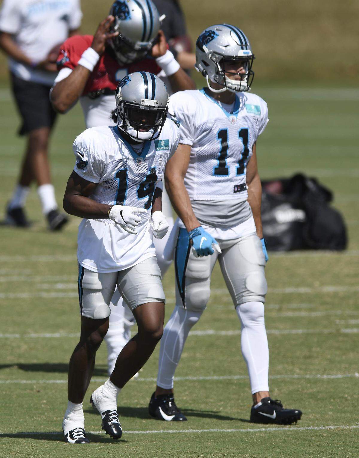 Carolina Panthers wide receivers Ray-Ray McCloud (14) and Brandon Zylstra (11) were both claimed this weekend during roster cu