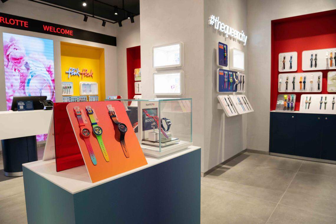 Swiss watchmaker Swatch makes its North Carolina debut at SouthPark mall in Charlotte.