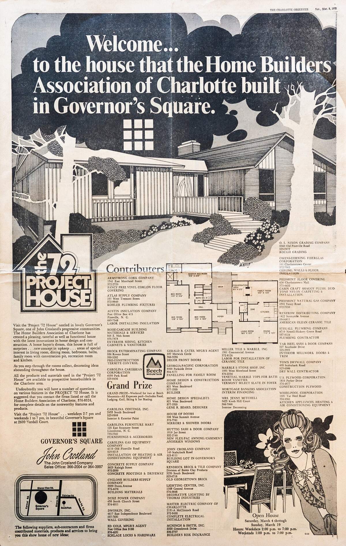 Other than details in this 1972 Charlotte Observer full-page ad, little or no documented history of the home exists, listing agent Nicole Lopez of Mackey Realty said.