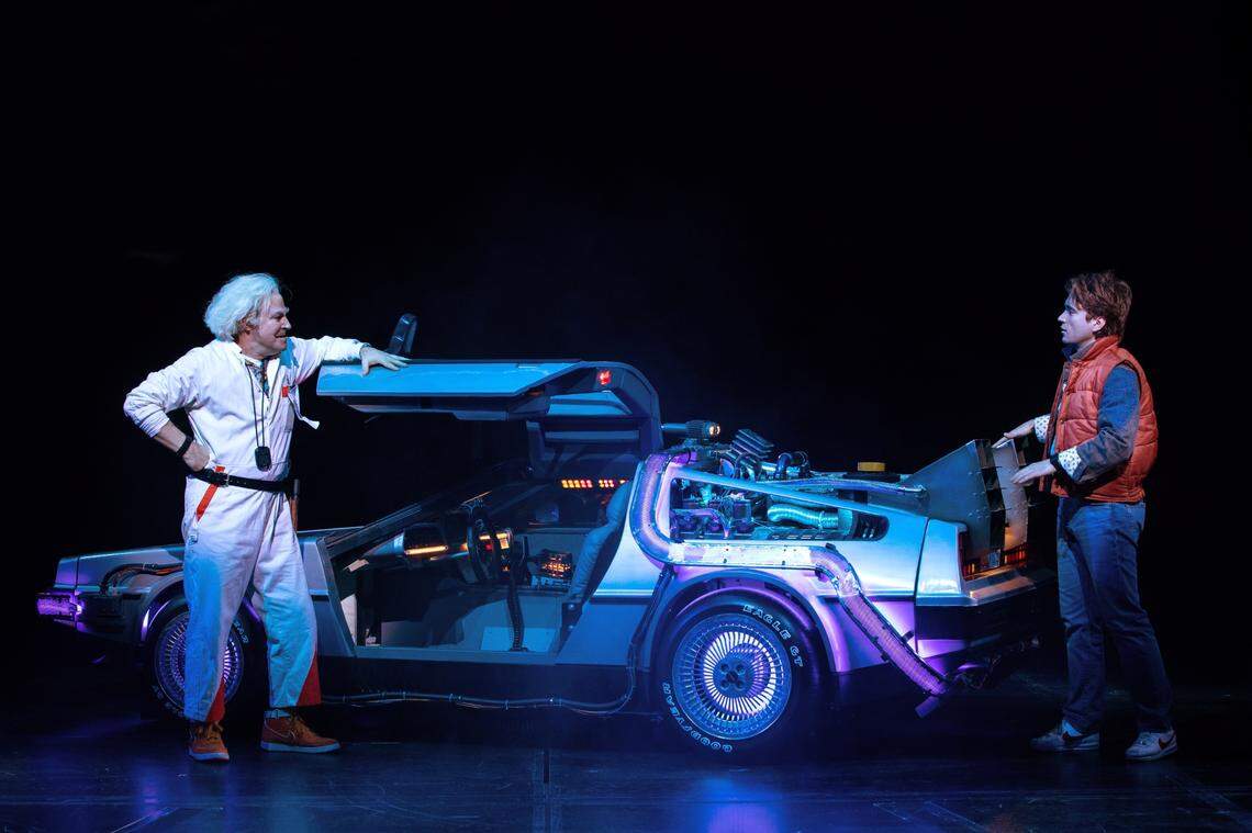 Great Scott! Charlotte is one of only two cities so far that have been announced for the national tour of “Back to the Future: The Musical.” Seen here, Roger Bart as Doc Brown and Olly Dobson as Marty McFly.