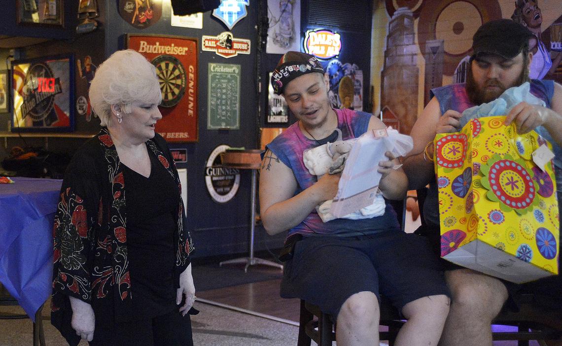 Rosalyn Johns, Liam’s mom, cooked food for his and Duane’s baby shower. She supports Liam but still struggles to use male pronouns.