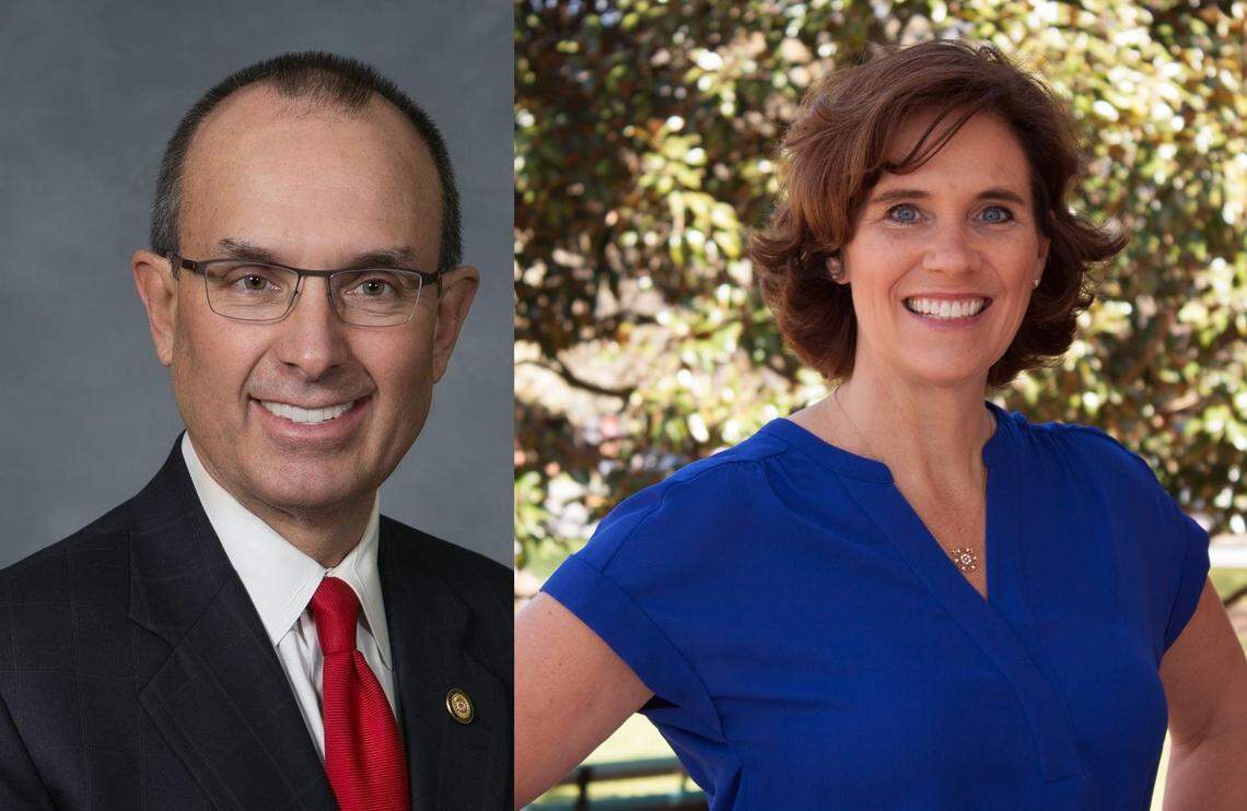 Jeff Tarte, left, is a Republican defending his seat from a challenge by Natasha Marcus, a Democrat.