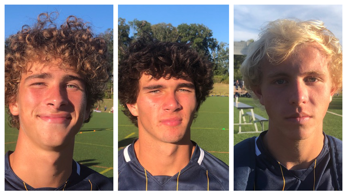 Carmel Christian soccer stars (from left), Gus Mendieta, Dylan Dresser and Matthew Goodale