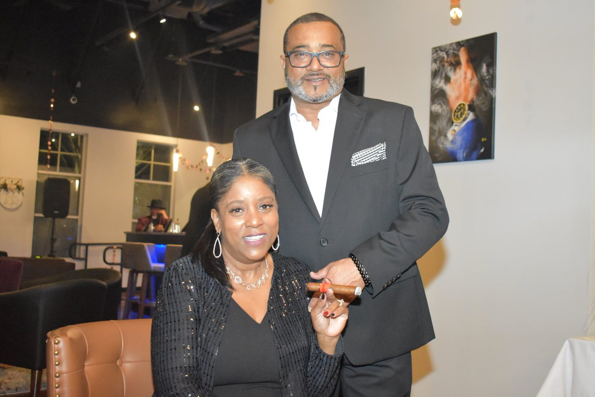 Co-owners Robin Briscoe and Gilbert “Tony” Briscoe, Sr. opened Ash & Barrel Cigar Social Lounge in Cornelius last fall.
