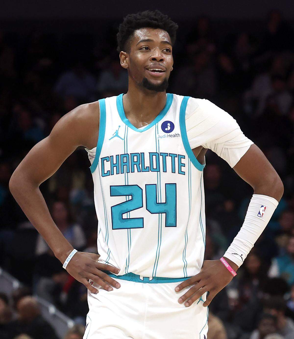 Charlotte Hornets guard Brandon Miller during action against the Denver Nuggets on Dec. 7, 2025, at Spectrum Center.