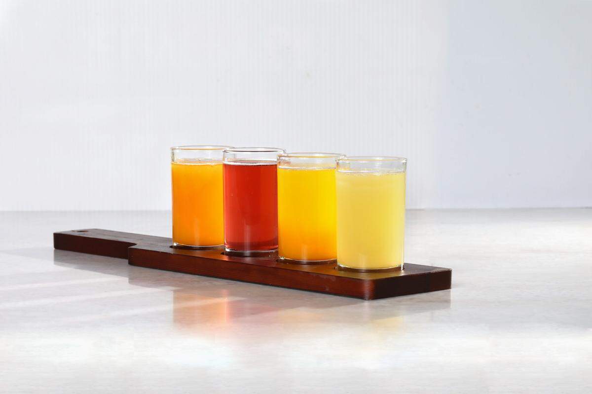 Mimosa flights at the Flying Biscuit Cafe.