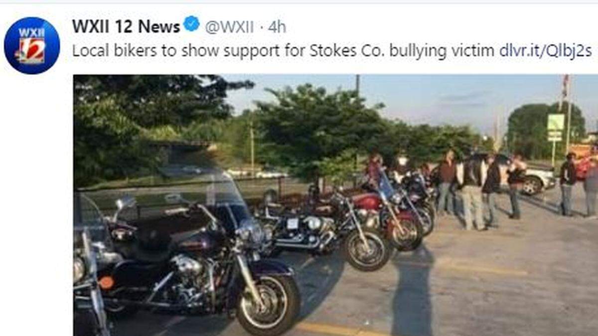 A group of outraged bikers plans to escort a bullied disabled student to his school Friday morning in Stokes County, North Carolina.