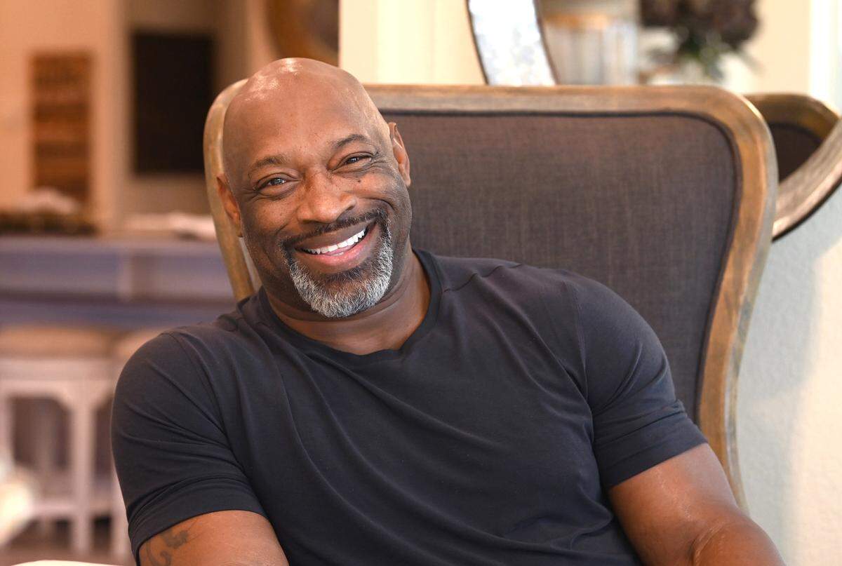 Former NFL linebacker Lamar Lathon on Friday, November 18, 2022 at his home outside of Houston, TX. Lathon played with the Carolina Panthers from 1995 until 1998. He made the Pro Bowl in 1996 for the Panthers, when he had 13.5 sacks for a team that advanced to the NFC Championship game.