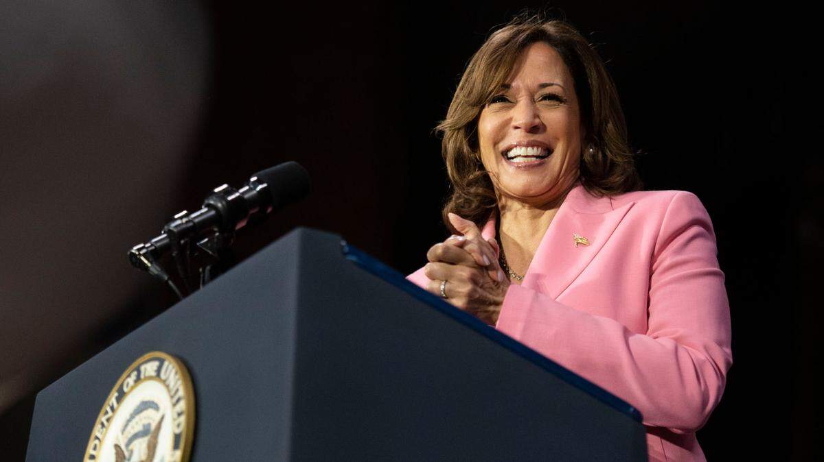Vice President Kamala Harris gives remarks during a speech in Charlotte on June 24, 2023.