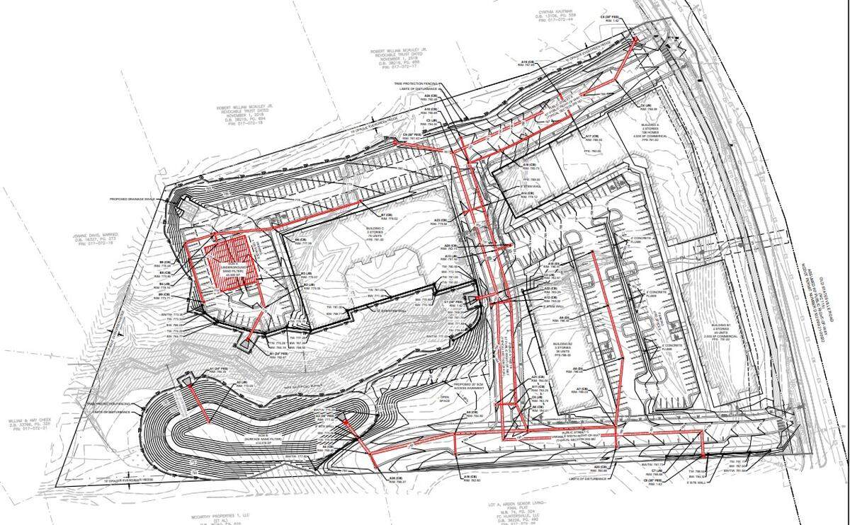 This sketch shows the layout of High Street District Development Inc.’s proposed mixed-use community in Huntersville.