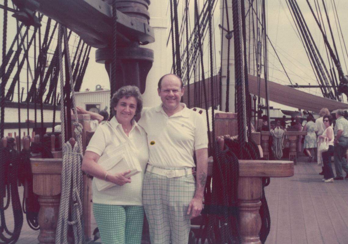Flight 212 survivor Frank Mihalek and his wife Norma, photographed in 1975.