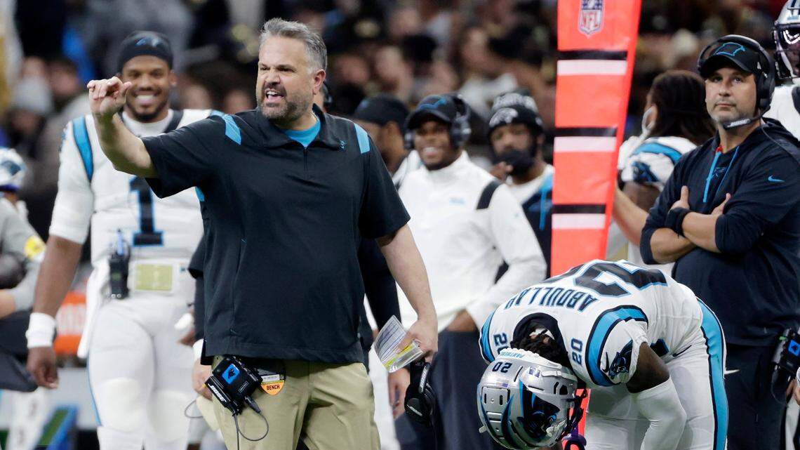 What Matt Rhule said about Sam Darnold, offensive line struggles in loss to the Saints