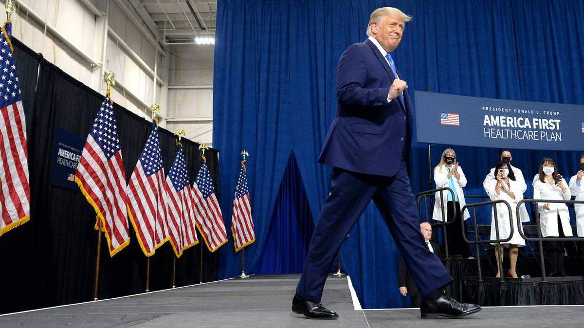 President Donald Trump prepares to announce his America First Healthcare plan at a Sept. 24 rally in Charlotte. It was Trump’s fifth trip to North Carolina in a month.