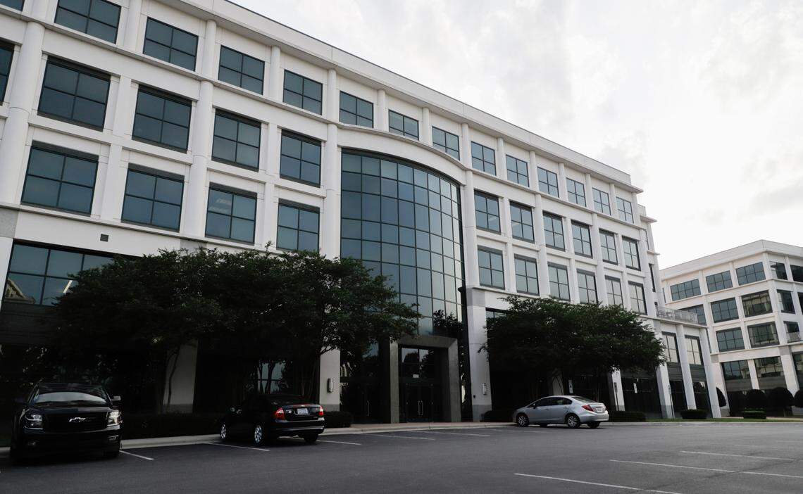 Major office tenants leaving older buildings like this one on Whitehall Park Drive in west Charlotte has triggered the building owners to land on a mortgage loan watchlist. Typically when tenants leave space vacant, it’s harder for building owners to meet regular loan obligations.