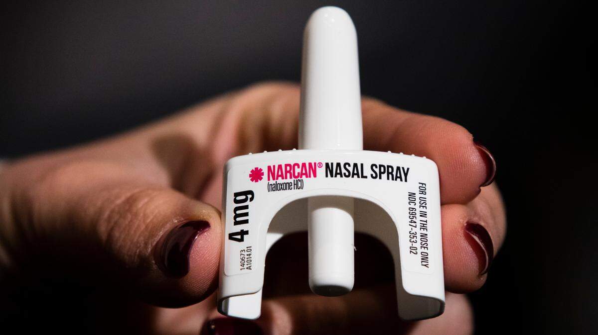 The overdose-reversal drug Narcan is displayed during training for employees of the Public Health Management Corporation (PHMC), Dec. 4, 2018, in Philadelphia.