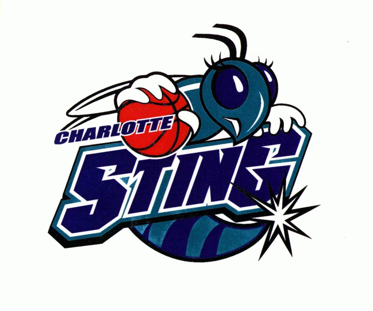 In 1997, this was the official logo of the WNBA’s Charlotte Sting as the franchise began play. The franchise disbanded after the 2006 season. In its 10 seasons of existence, the Sting made the playoffs six times and the WNBA Finals once.