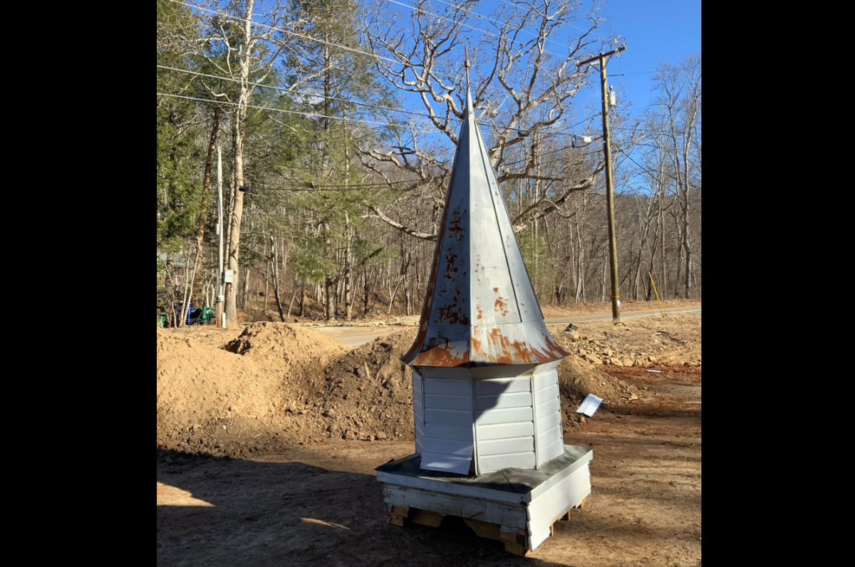 A foyer will be built beside the shelter, with four columns holding the historic steeple 30 feet up, church officials say. Stained-glass windows taken from the church will be installed on the sides, but the foyer will remain without walls, Hillerman says.