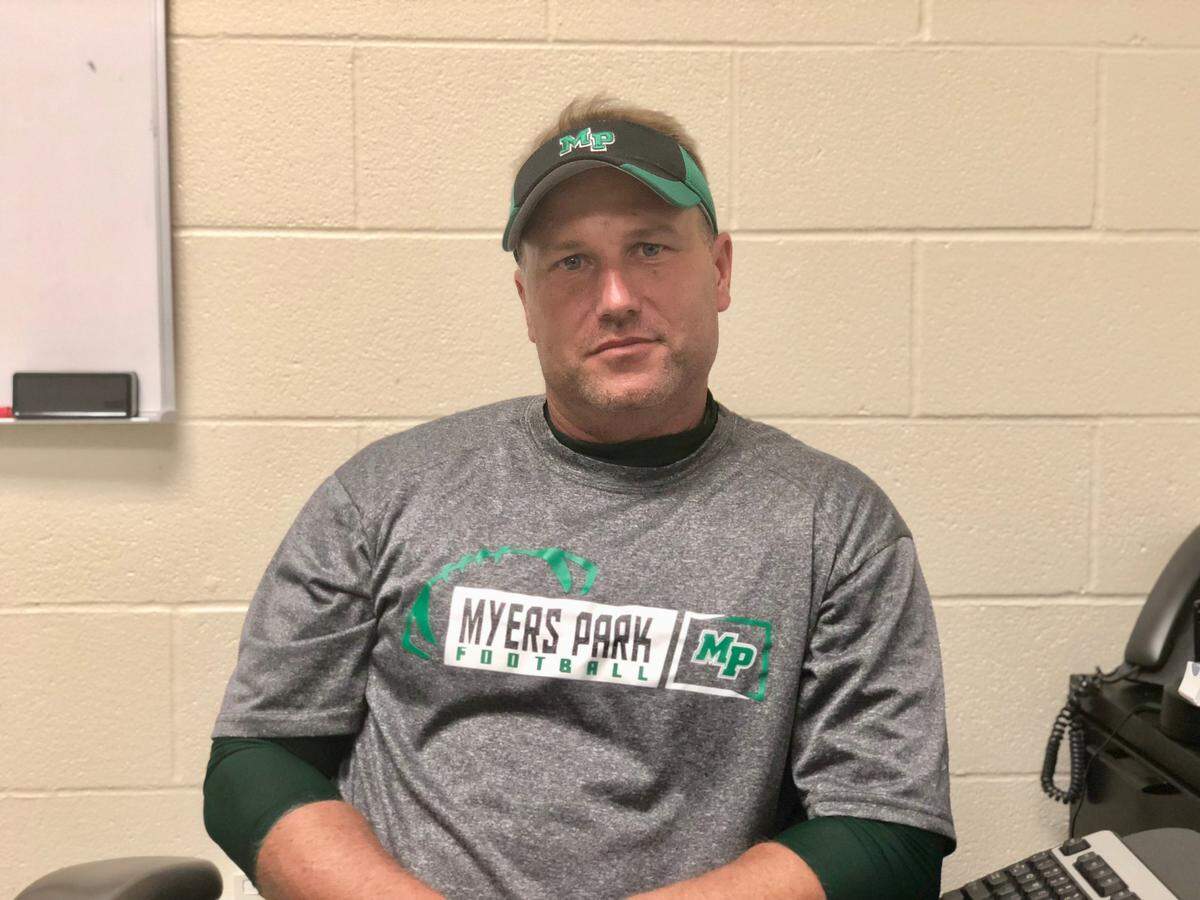 Myers Park High football coach Scott Chadwick