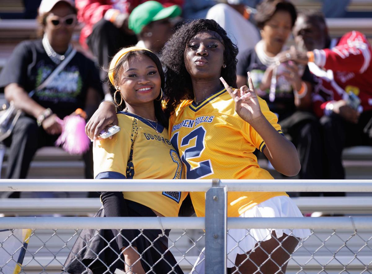 Fans celebrate as the Bulls go to 7-0 as they defeat Shaw University 21-14 Saturday October 19, 2024.
