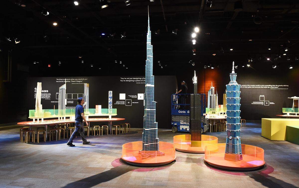 Ryan McNaught’s Australian team has five Lego exhibits with various themes traveling the world. The models at Discover Place in Charlotte stand up to 12 feet tall.