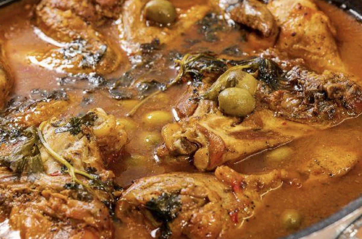 Spanish Stewed Chicken at Nicole’s Good Eats & Sweets.
