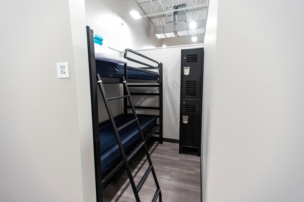 The Howard Levine Men’s Shelter on Statesville Avenue has dorm “pod” designs, updated during the pandemic to allow for safety and social distancing in a congregate setting. The dormitories were also designed with high ceilings and windows for natural light to allow for a more open and welcoming setting.