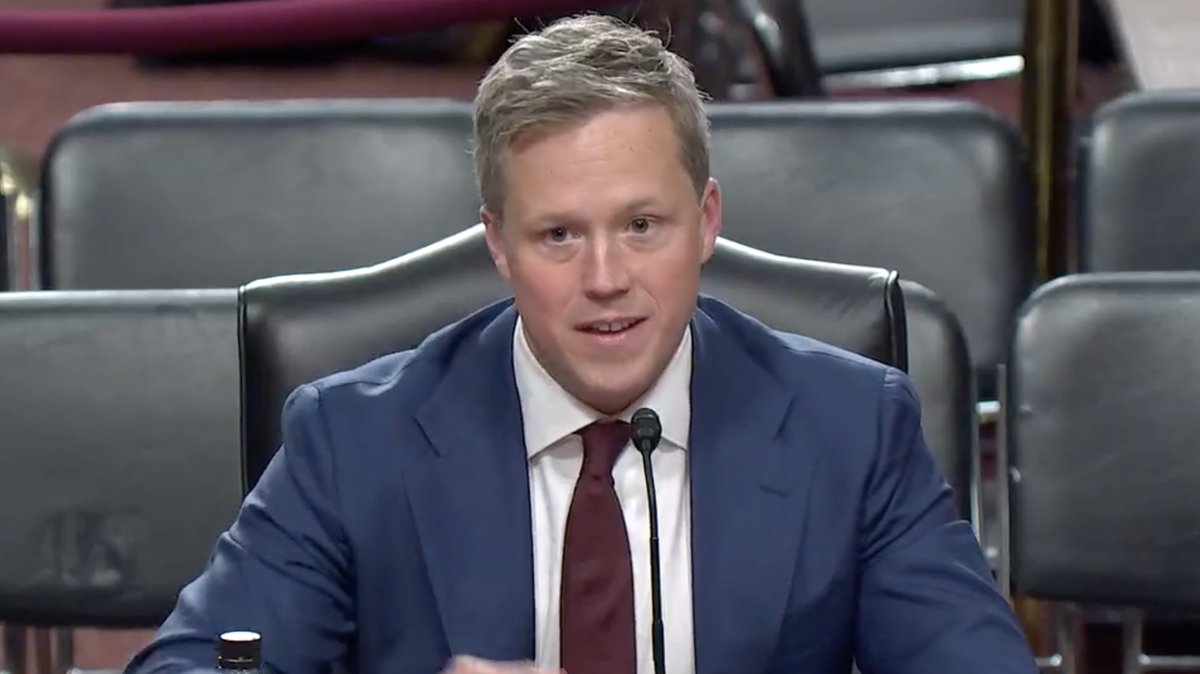 Dan Driscoll testifies before the Senate Committee on Armed Services in Washington, D.C., on Jan. 30.