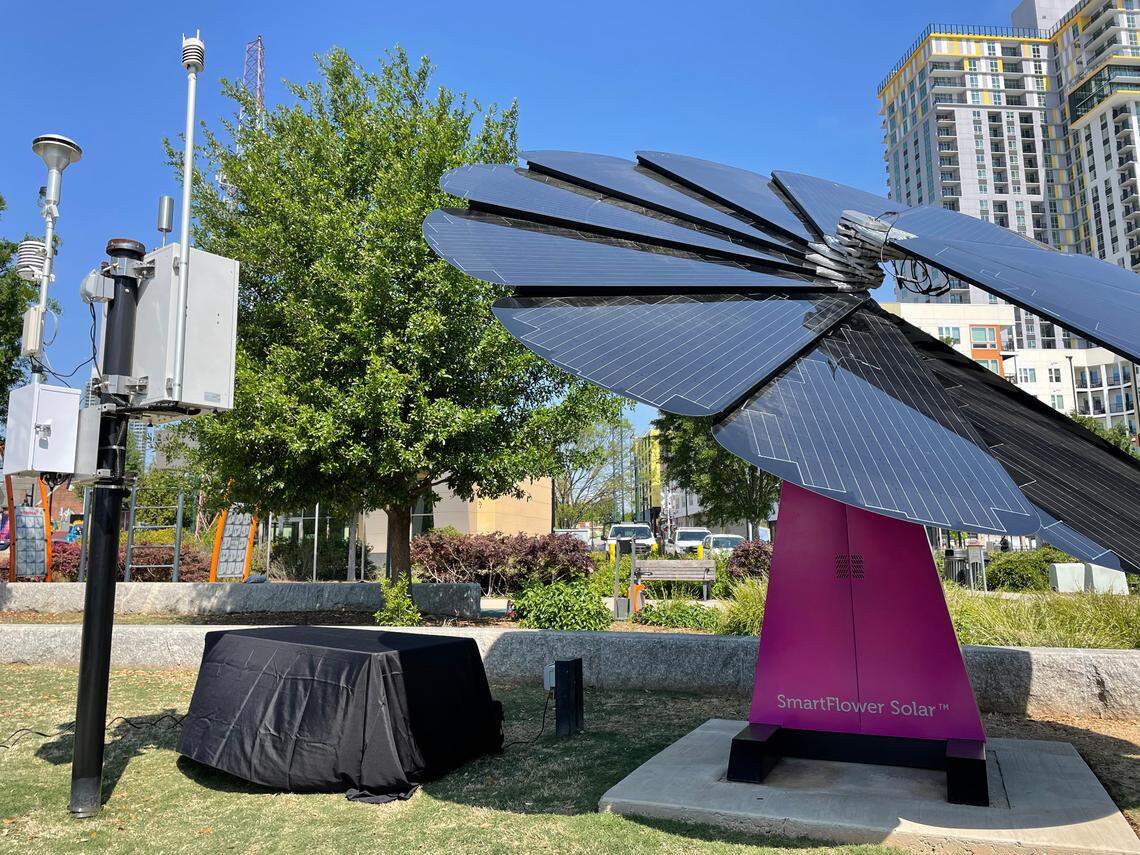 Mecklenburg County held a ribbon-cutting for its Air Quality Learning Station at First Ward Park on Friday, April 22