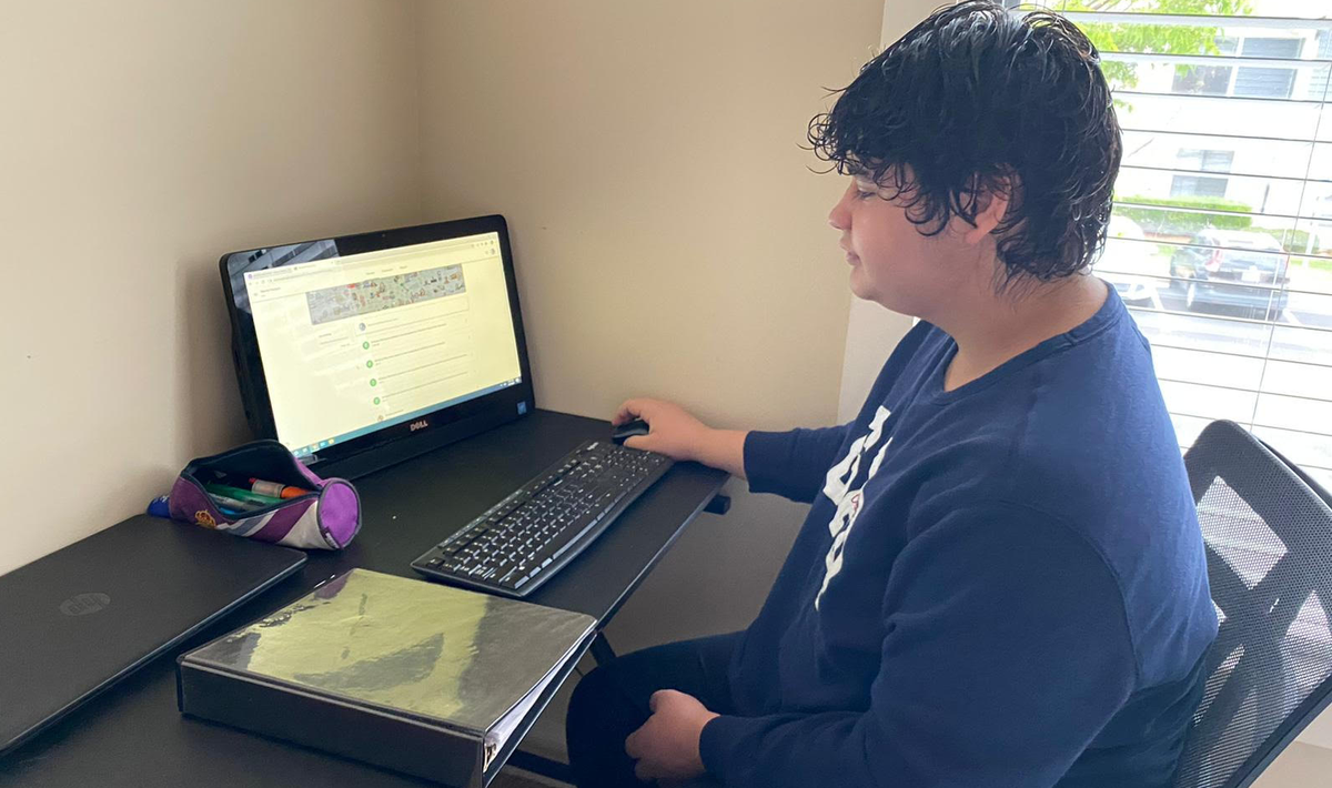 Ardrey Kell High School sophomore Pablo Casasfranco said he has adjusted well to online classes.