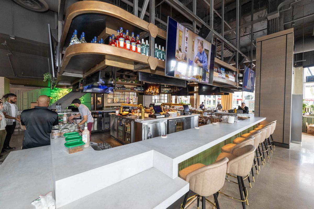 The bar at Culinary Dropout on South Tryon Street.