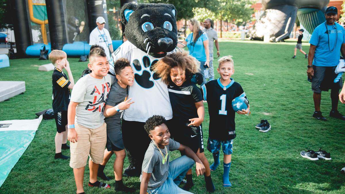 Sir Purr, the mascot for the Carolina Panthers, is thankful for the team’s loyal fans.