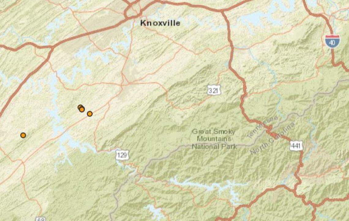 Five earthquakes hit within about 4 hours early Tuesday, US Geological Survey data shows.