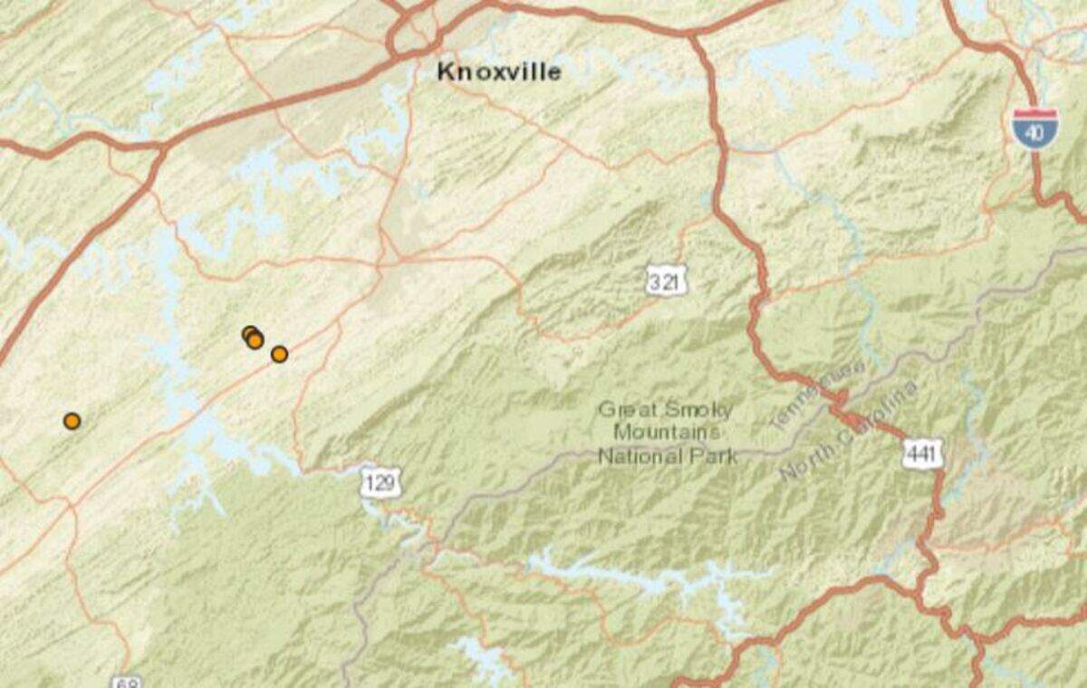 Five earthquakes hit within about 4 hours early Tuesday, US Geological Survey data shows.