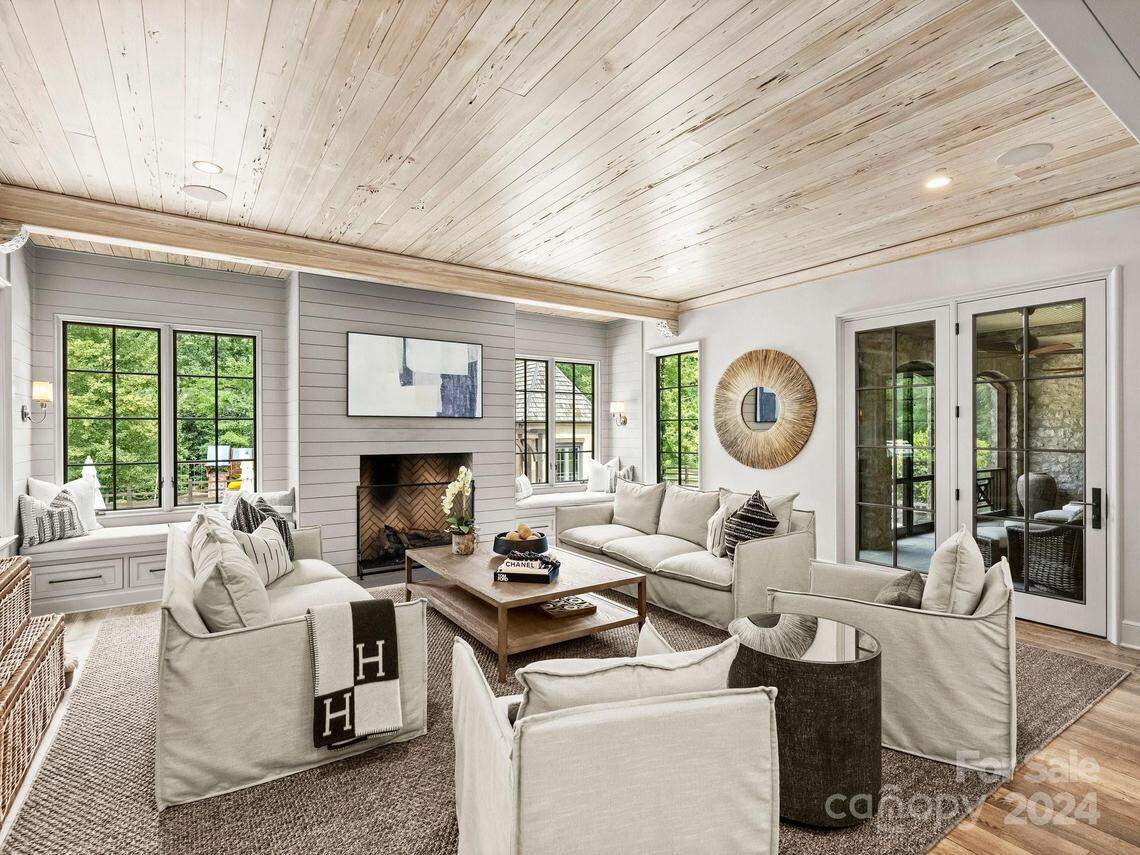 An interior room is shown in the south Charlotte mansion for sale for $12.5 million.