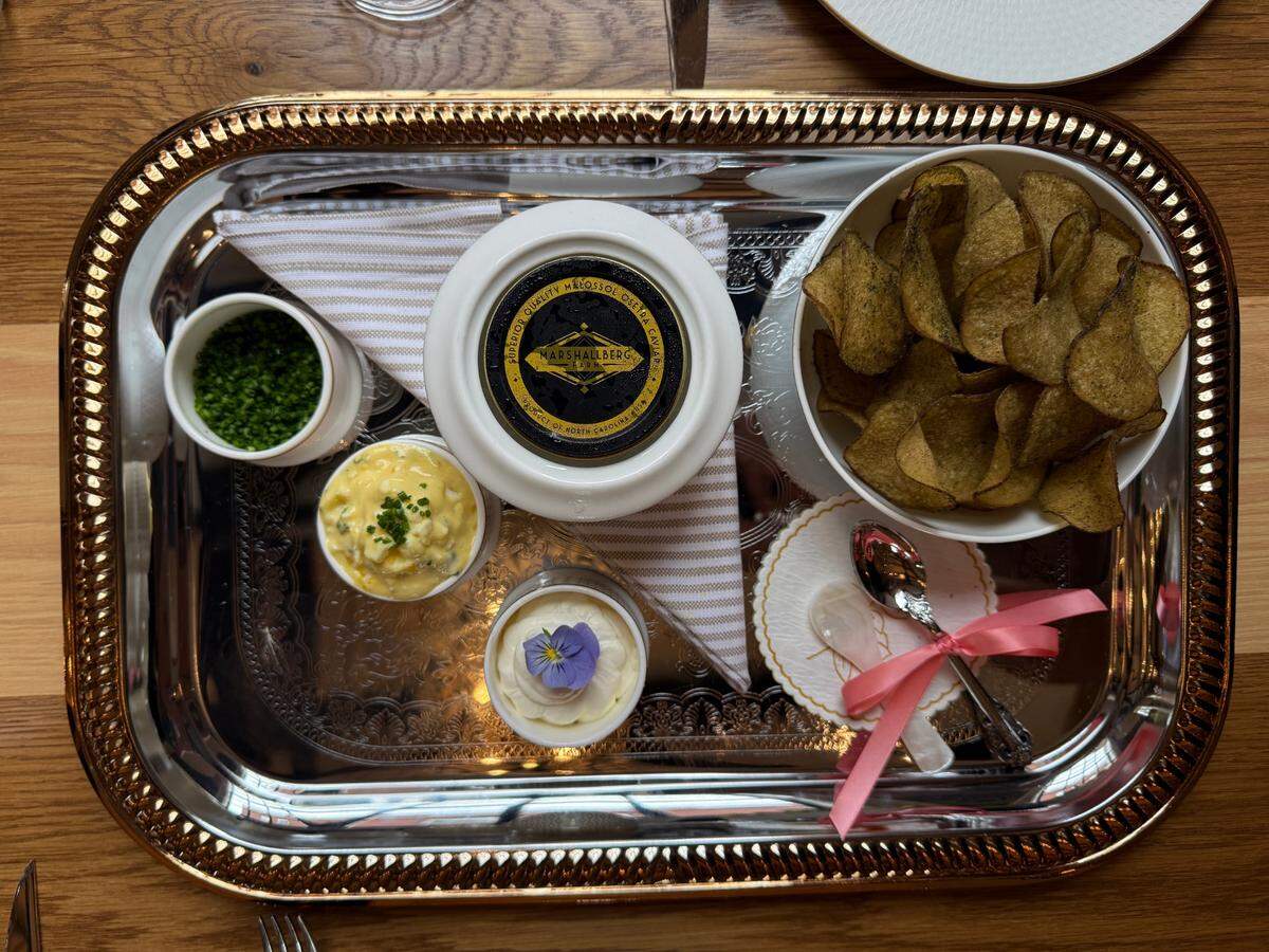 Leluia Hall’s royal osetra caviar presentation.