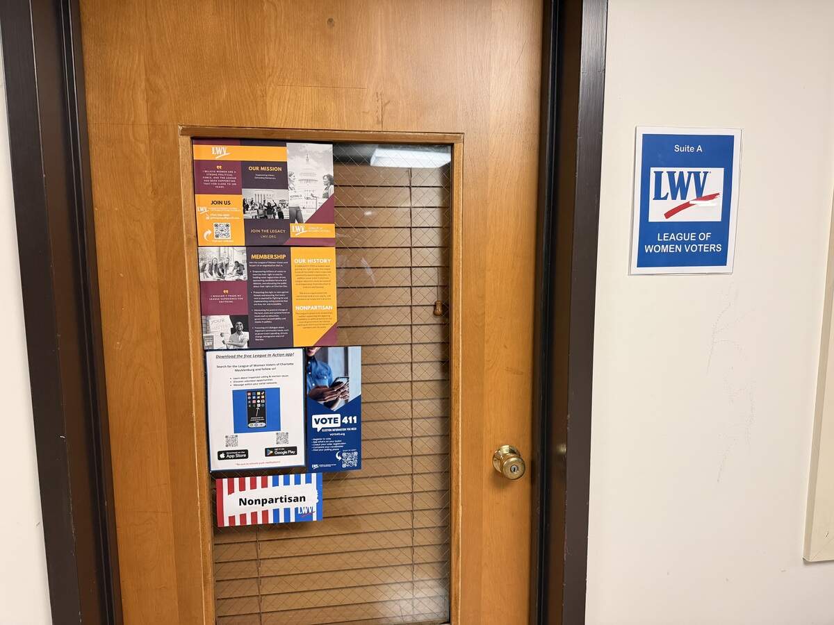 A League of Women’s Voters office is located in the Myers Park Covenant Church, giving a light to their inclusivity within their church walls.