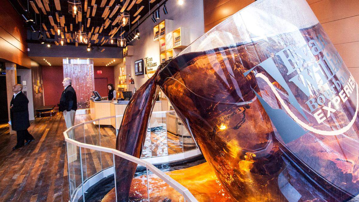 The Evan Williams Bourbon Experience is a popular attraction in Louisville on the Kentucky Bourbon Trail.