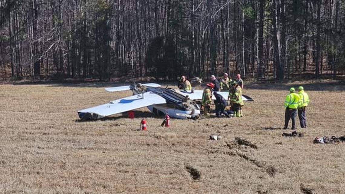 A single-engine piston airplane crashed at the Charlotte-Monroe Executive Airport injuring three people, the city said in a news release. No one died.