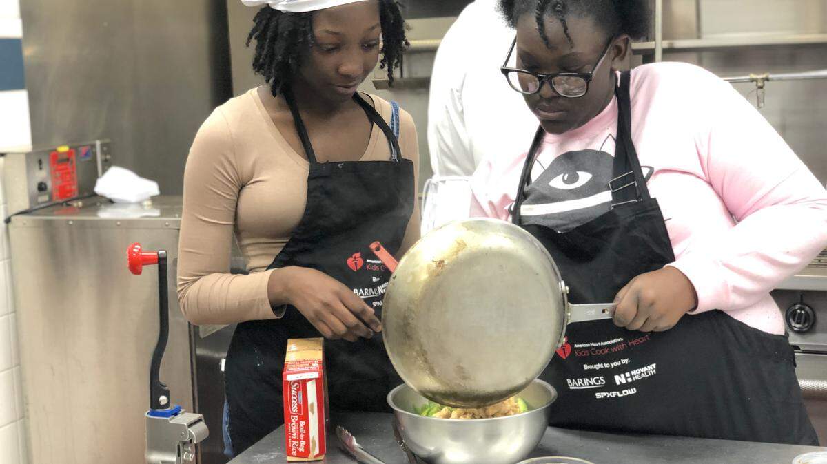 Students from Druid Hills Academy compete Saturday in the Kids Cook with Heart competition at Johnson and Wales University in Charlotte.