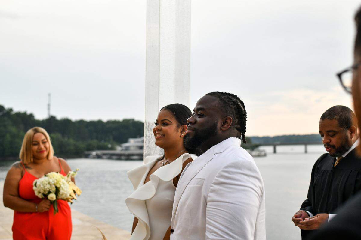 Joseph “Jay” Davis and Miketa Proctor held their Charlotte wedding on the same day their Key West wedding was supposed to take place.