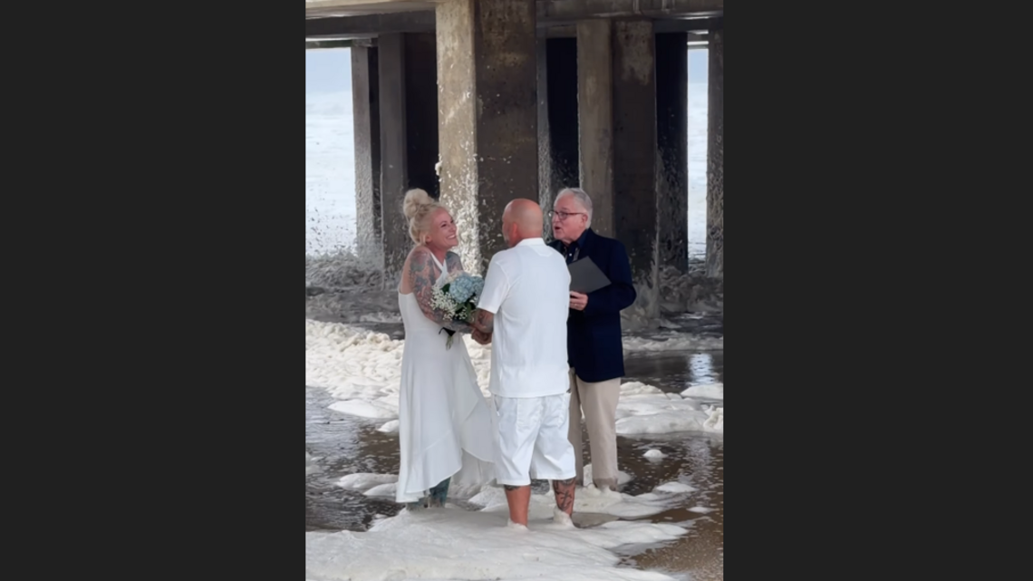 Fierce coastal storm didn’t stop couple’s beach wedding on NC’s Outer Banks