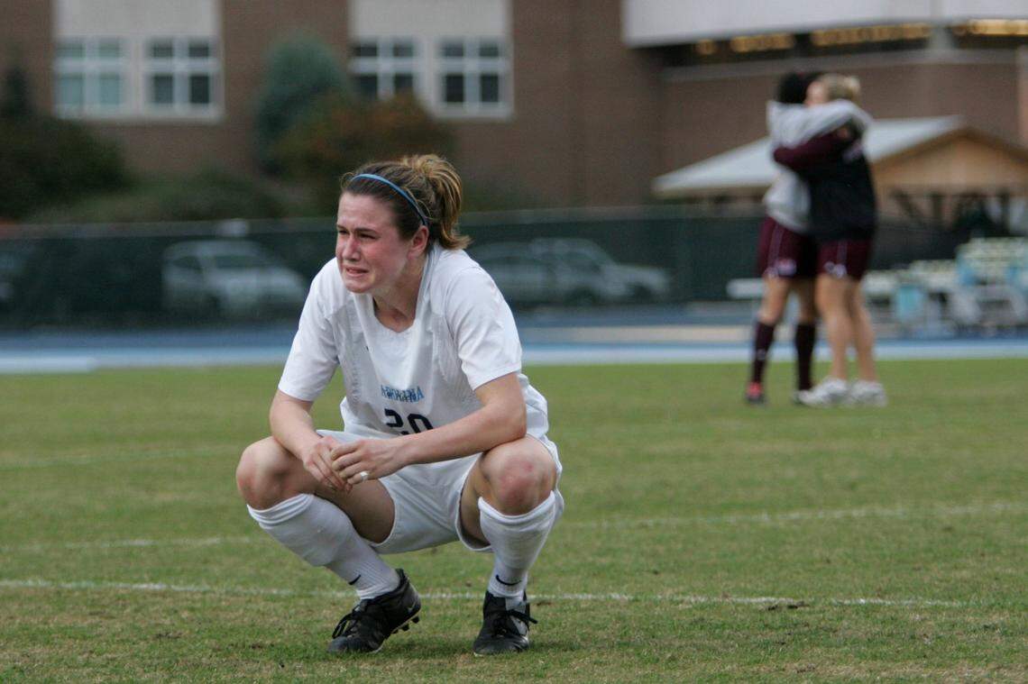 In 2004, UNC’s Heather O’Reilly had a hard time coming to terms with a loss to Santa Clara after the Tar Heels were upset in the NCAA tournament.