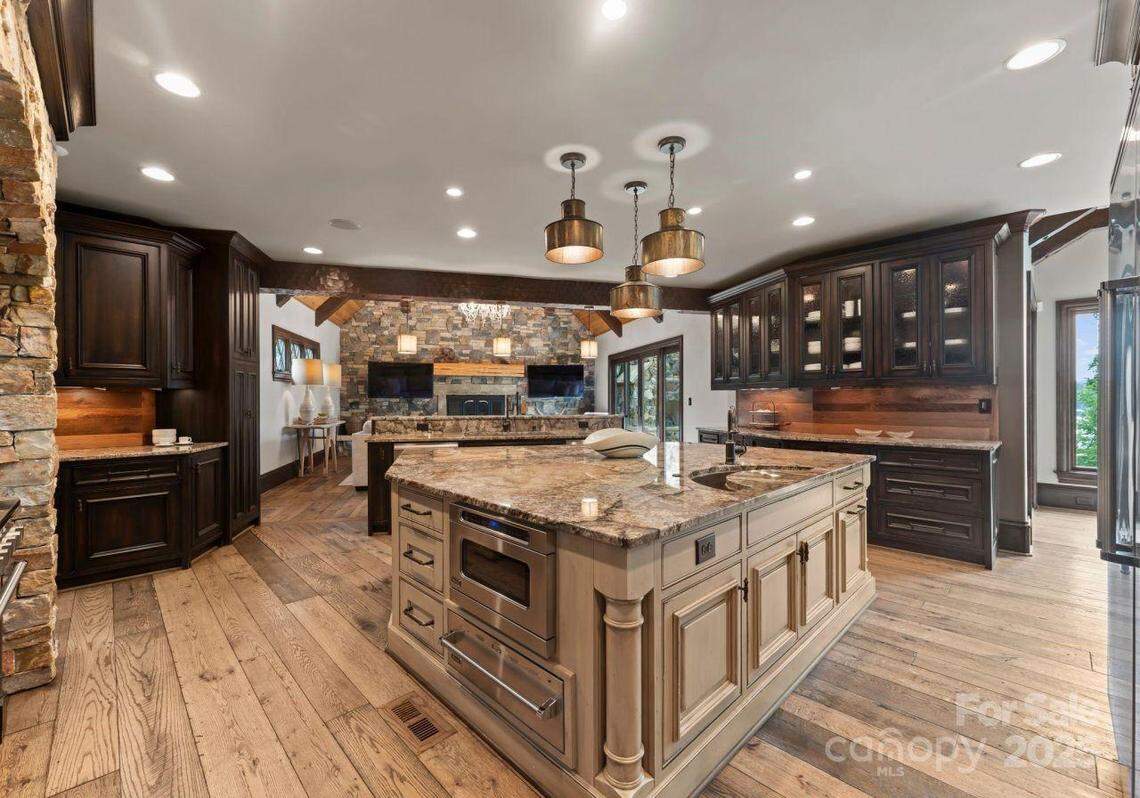 Shown is the kitchen of the Martin Truex Jr. mansion on Lake Norman.