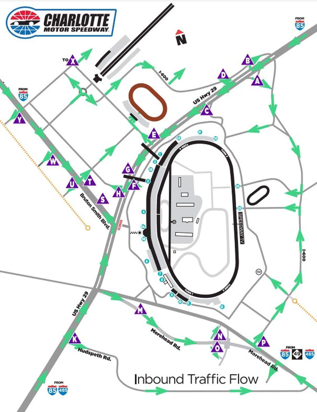 Heading to the Coca-Cola 600 NASCAR race this Memorial Day weekend? Here’s how inbound traffic will flow Sunday around Charlotte Motor Speedway in Concord, NC.